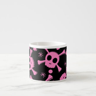 Pirat Skull: Girlish Hearts Mönster Espressomugg
