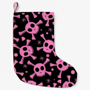 Pirat Skull: Girlish Hearts Mönster Liten Julstrumpa