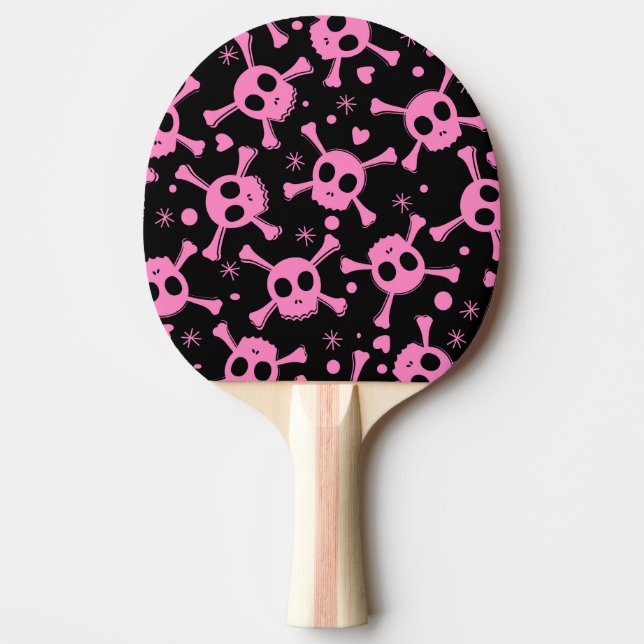 Pirat Skull: Girlish Hearts Mönster Pingisracket (Framsidan)