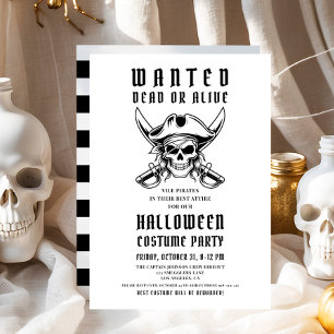 Pirat Skull Halloween Costume Party Inbjudningar