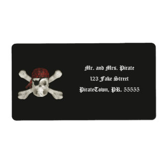 Pirat Skull - Halloween-etiketter Fraktsedel
