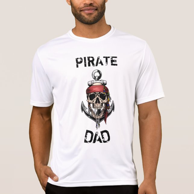 PIRAT SKULL HALLOWEEN GHOST FRAKT PAPPA T-Shirt (Framsida)