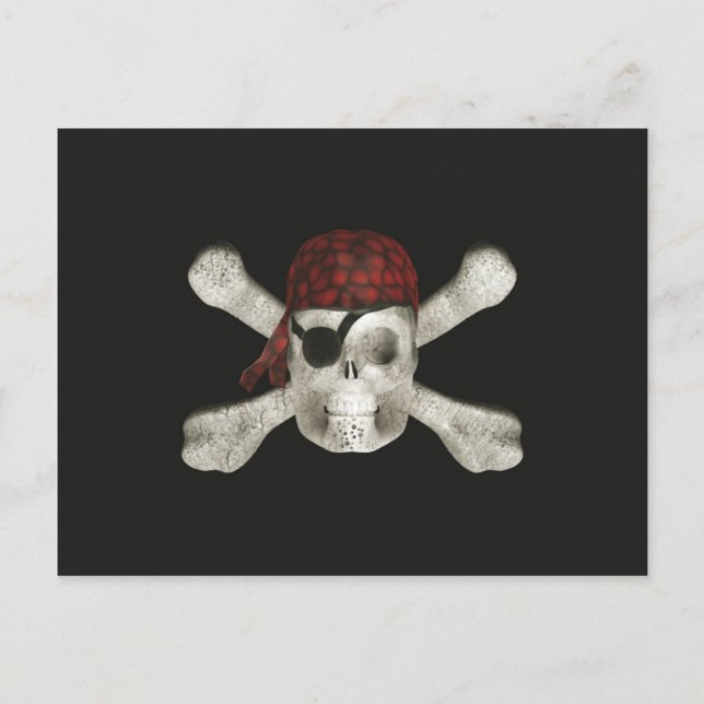 Pirat Skull - Halloween-vykort Vykort (Framsida)