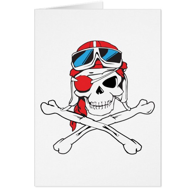 Pirat Skull Hälsningskort (Framsidan)