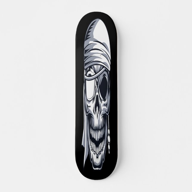 Pirat Skull Head Mini Skateboard Bräda 18,5 Cm (Framsida)