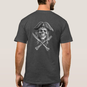 Pirat Skull i svartvitt för Buffaneers T Shirt