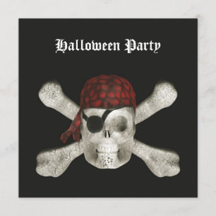 Pirat Skull - inbjudan till Halloween fest