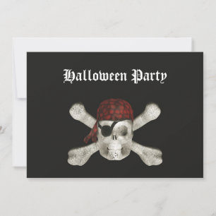 Pirat Skull - inbjudan till Halloween fest