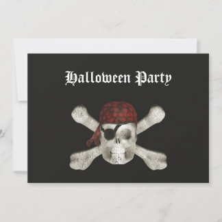 Pirat Skull - inbjudan till Halloween fest