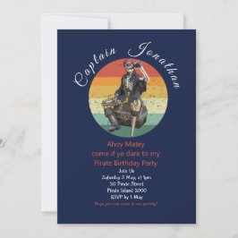 Pirat Skull-inbjudningsfödelsedag Inbjudningar