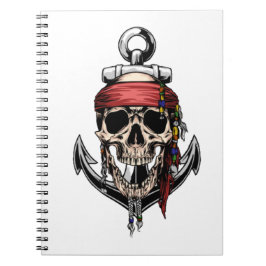 Pirat Skull Kor Bones Anchor Anteckningsbok