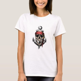 Pirat Skull Kor Bones Anchor T Shirt