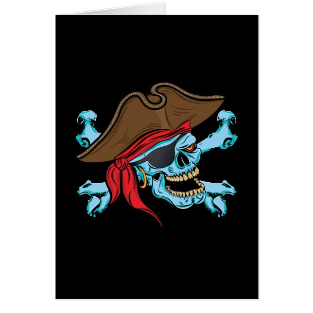 Pirat Skull & korsben Hälsningskort (Framsidan)
