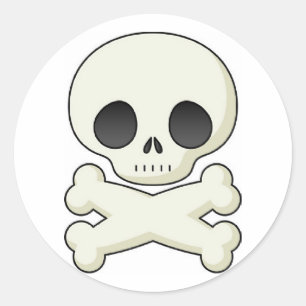 Pirat Skull & korsben Runt Klistermärke