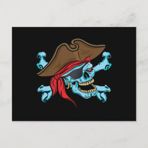 Pirat Skull & korsben Vykort