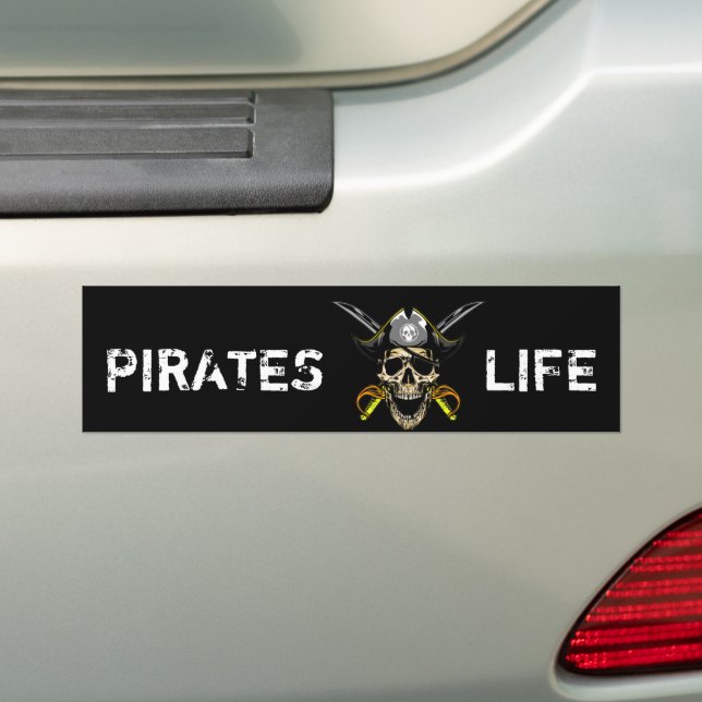 Pirat SKULL Legend Black Bumper Sticker Bildekal (På Bil)
