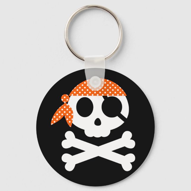 Pirat Skull med Bandanna Nyckelring (Framsida)
