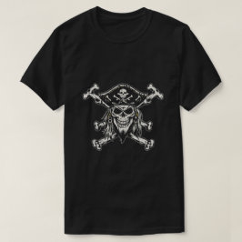 Pirat Skull med grå flin T Shirt