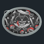 Pirat Skull med korsad Sabers<br><div class="desc">Den skrämmer Pirat Skull,  skrämmer död kapten,  med rött Bandanna,  Sabers och en Tricorne Black Hat. Original Vector Illustration Copyright BluedarkArt</div>