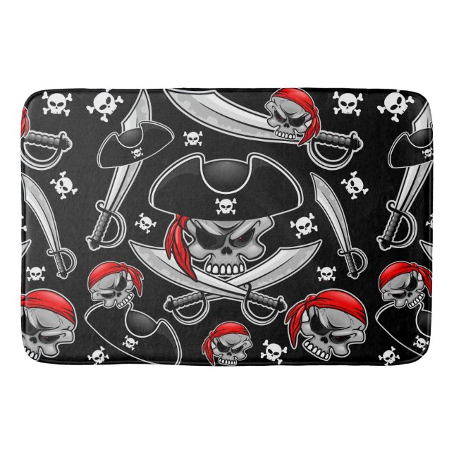 Pirat Skull med korsad Sabers Badrumsmatta (Framsidan)