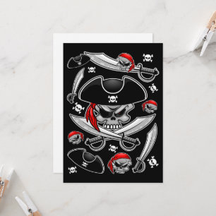 Pirat Skull med korsad Sabers Inbjudningar