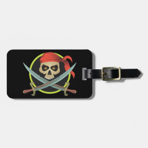 Pirat Skull med korsade ord Bagagebricka