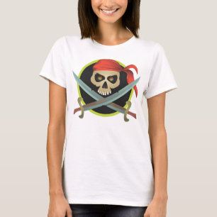Pirat Skull med korsade ord Tee Shirt
