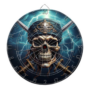 Pirat Skull med svärd Dartboard Darttavla