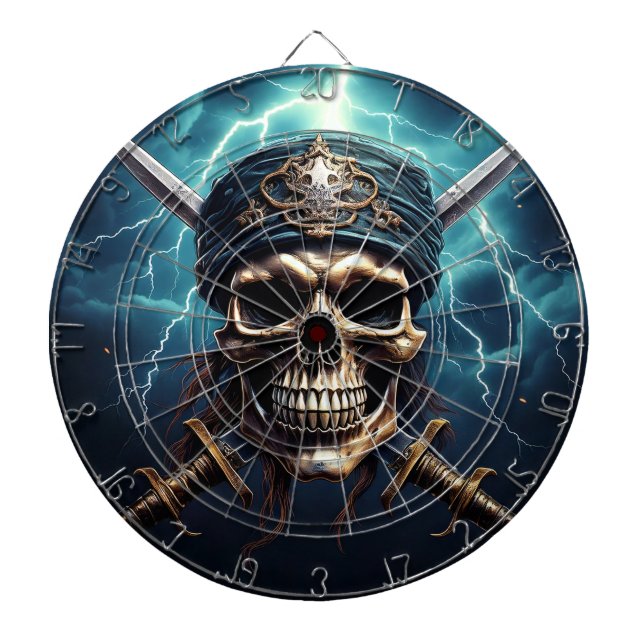 Pirat Skull med svärd Dartboard Darttavla (Framsidan)