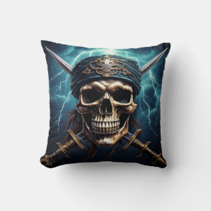 Pirat Skull med svärd Dekorativ kudde