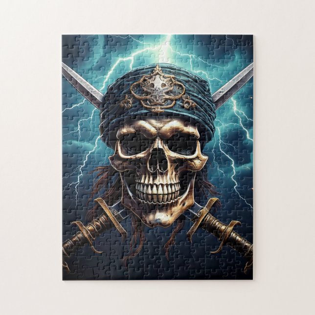 Pirat Skull med Swords Puzzle Pussel (Vertikal)