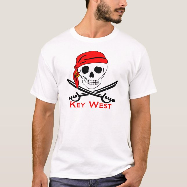 Pirat Skull Nyckel Väster Tröja (Framsida)