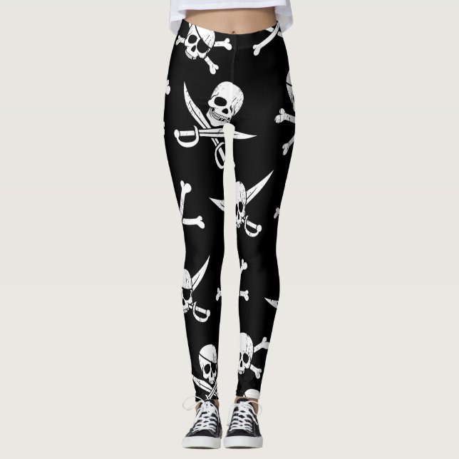 PIRAT SKULL OCH BONER LEGGINGS (Framsida)