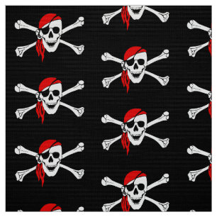 Pirat Skull och Bones Black Tyg