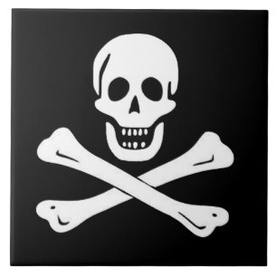PIRAT SKULL OCH BONES FLAGGA KAKELPLATTA