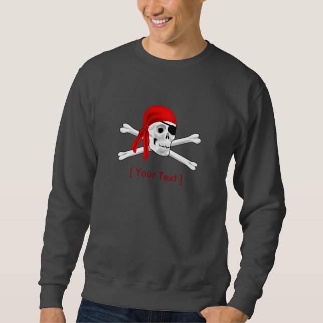 Pirat Skull och Bones Långärmad Shirt Sweatshirt (Framsida)