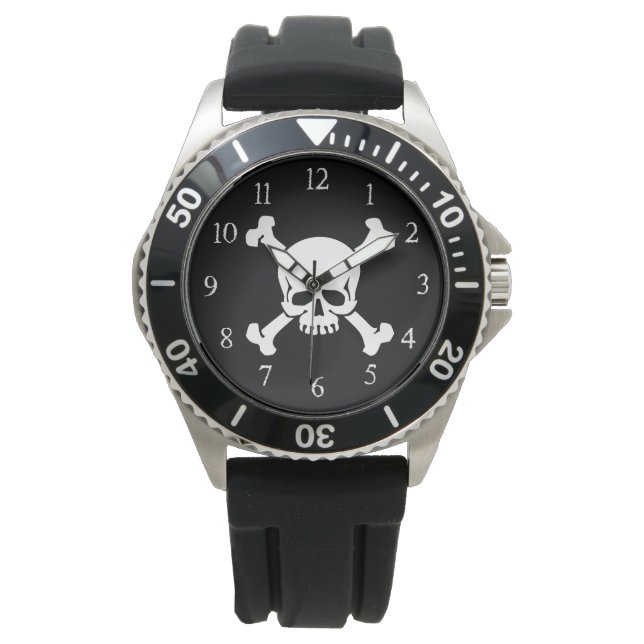 Pirat Skull och Crossbone Armbandsur (Framsida)
