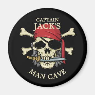 Pirat Skull och Crossbone Man Cave Magnet