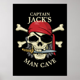 Pirat Skull och Crossbone Man Cave Poster