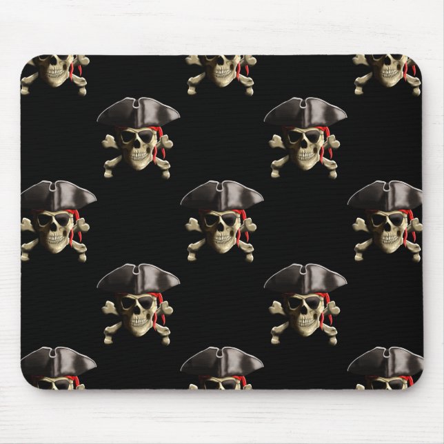 Pirat Skull och hatt Musmatta (Framsidan)