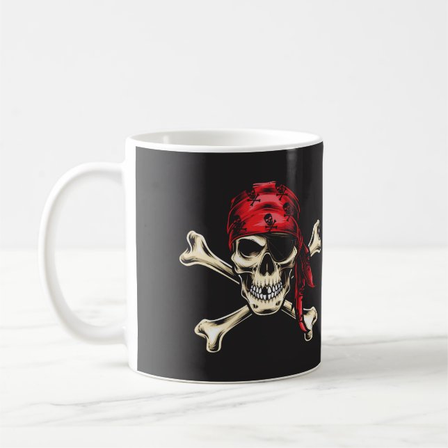 Pirat Skull och Kor Bones Kaffemugg (Vänster)