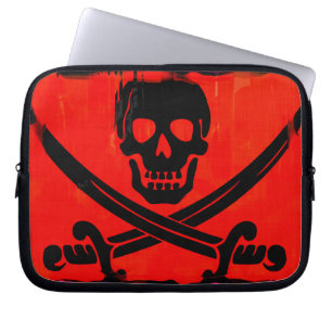 Pirat Skull och korsade skärlasser av Creepy Art Laptop Fodral