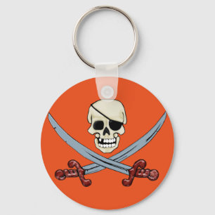 Pirat Skull och korsade skärlasser av Creepy Art Nyckelring