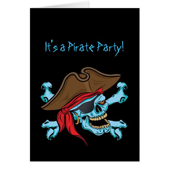 Pirat Skull och korsben Hälsningskort (Framsidan)