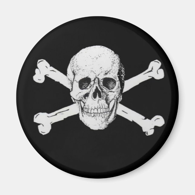 Pirat Skull och korsben Magnet (Framsidan)