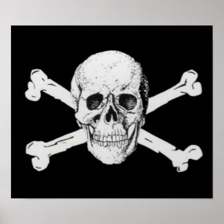 Pirat Skull och korsben Poster