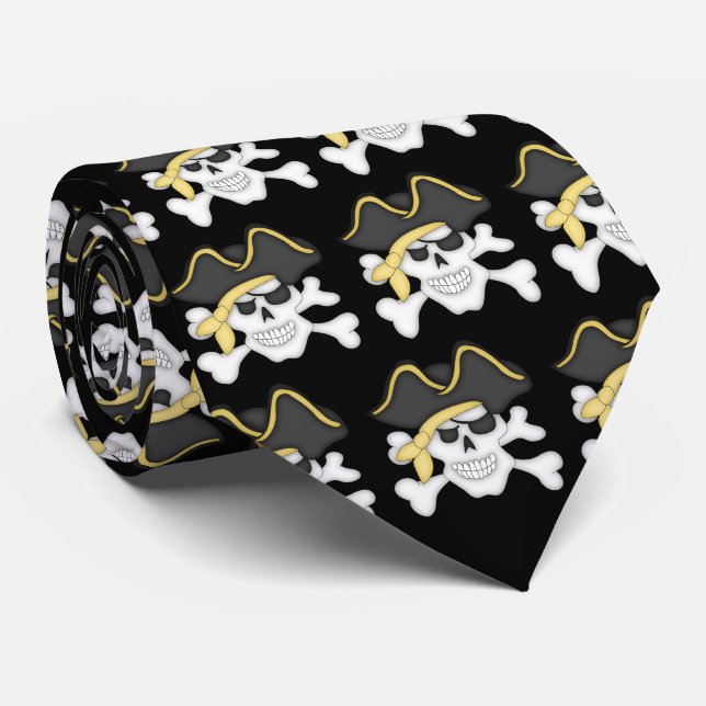 Pirat Skull och korsben Slips (Rullad)