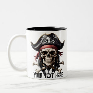 Pirat Skull och korsben Två-Tonad Mugg