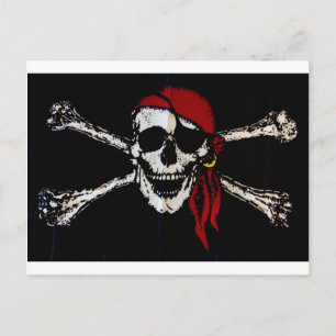 Pirat Skull och korsben Vykort