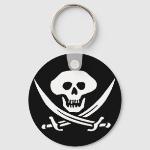 Pirat Skull och svärd Nyckelring